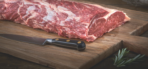 Steak with knife image